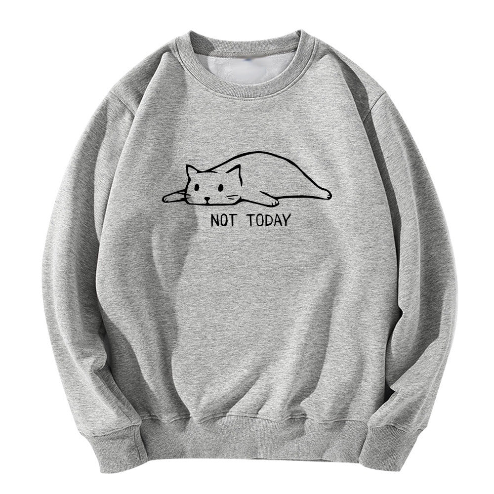 Lazy Cat Graphic Sweatshirt - Grey - Product Image 7
