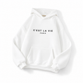 Women's Letter Print Streetwear Hoodie - Black - Product Image 7