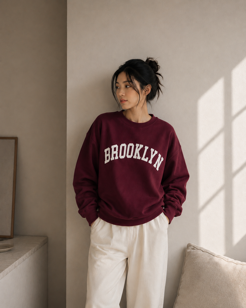 Brooklyn Graphic Crewneck Sweatshirt - Military Green - Product Image 2