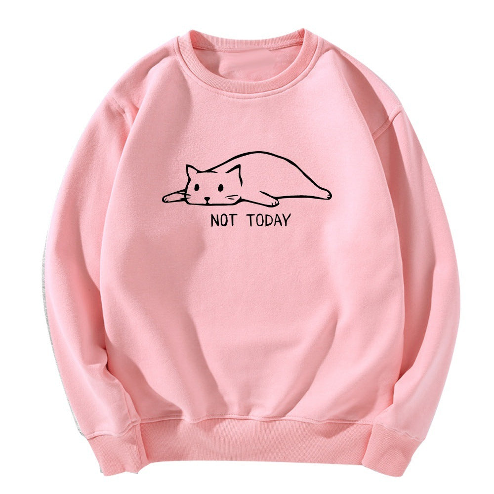 Lazy Cat Graphic Sweatshirt - Black - Product Image 5