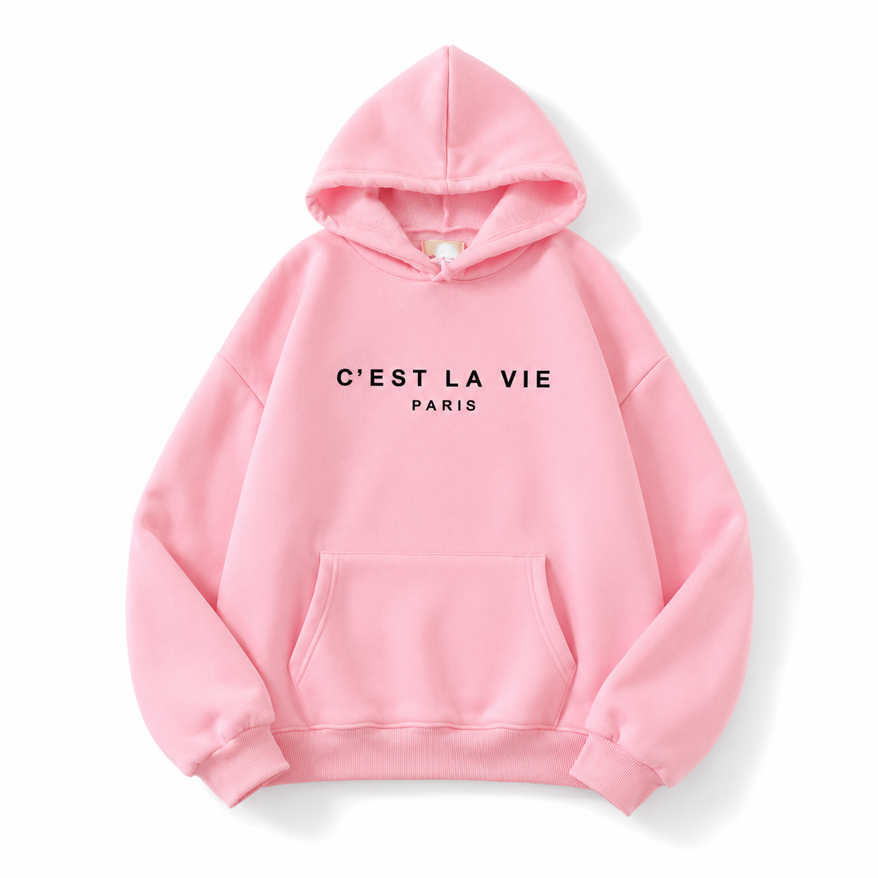 Women's Letter Print Streetwear Hoodie - Black - Product Image 8