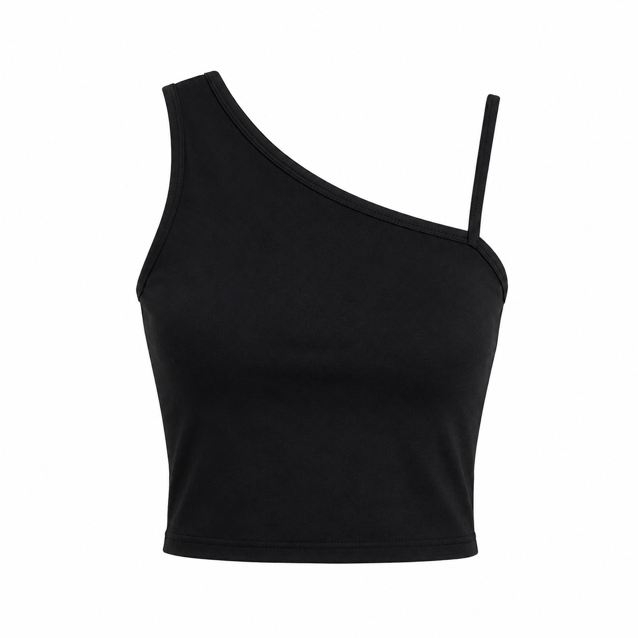 Women's Asymmetrical Cotton Tank Top - Gray - Product Image 4