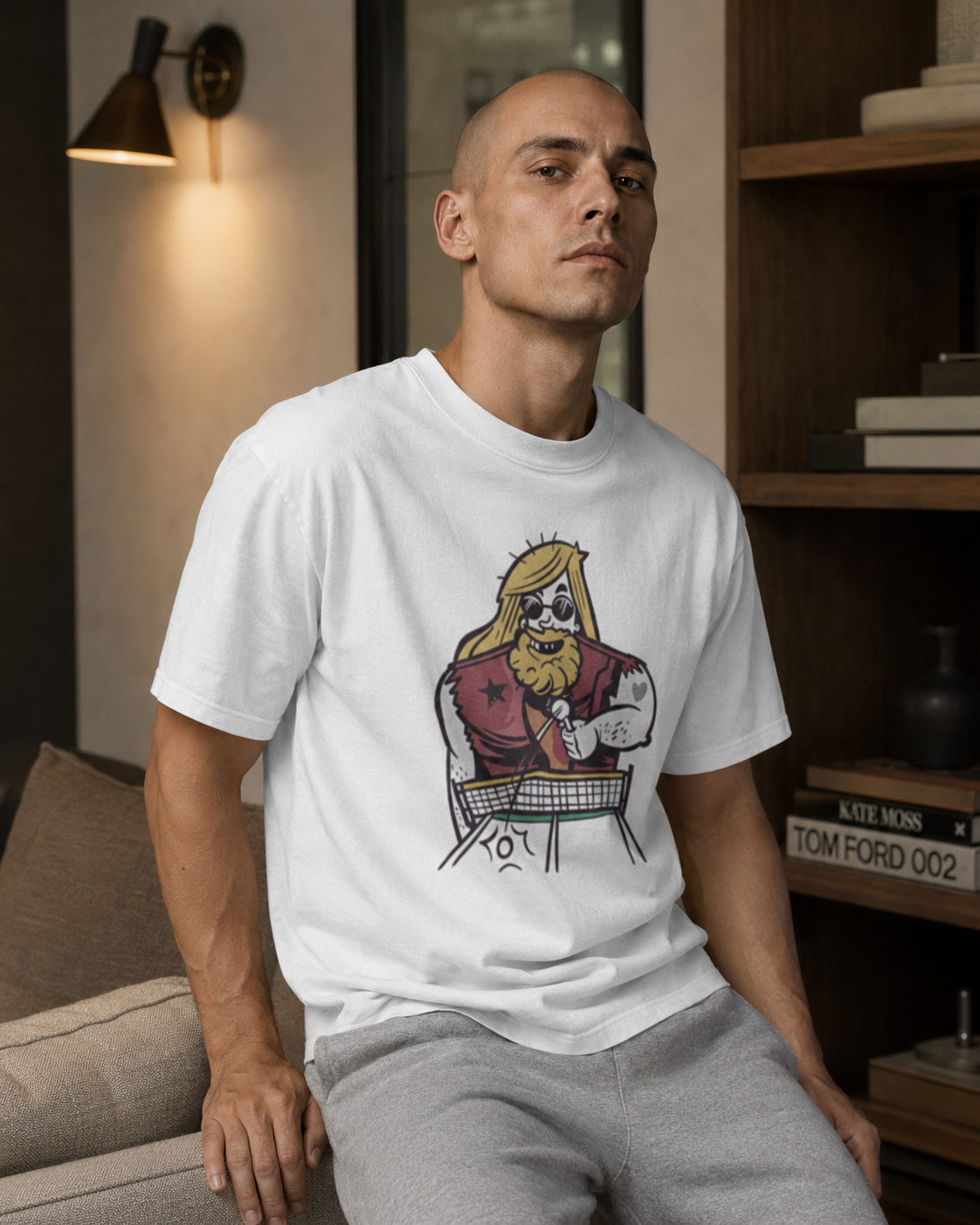 Men's Table Tennis Graphic T-Shirt - Pure White - Product Image 2
