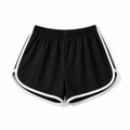 Women's Asymmetric Performance Crop Shorts - Black - Product Image 3