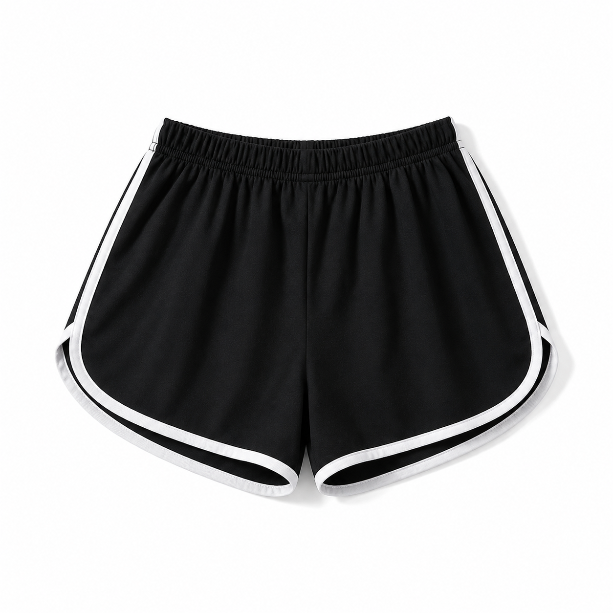 Women's Asymmetric Performance Crop Shorts - Black - Product Image 3