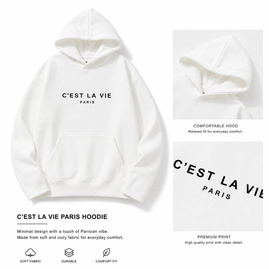 Women's Letter Print Streetwear Hoodie - White - Product Image 4