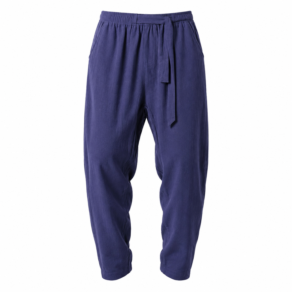 Men's Relaxed Drawstring Pants - Wine Red - Product Image 7