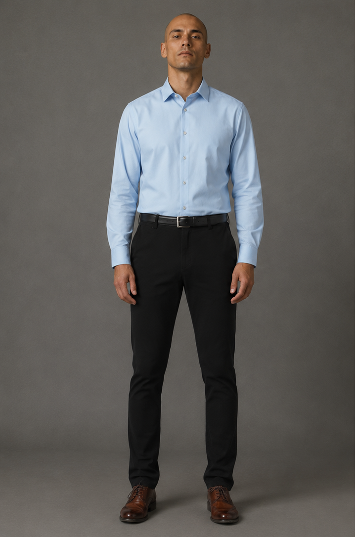 Men's Slim-Fit Business Pants - Black - Product Image 1