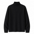 Men's Stand-Collar Long-Sleeve T-Shirt - Black - Product Image 2
