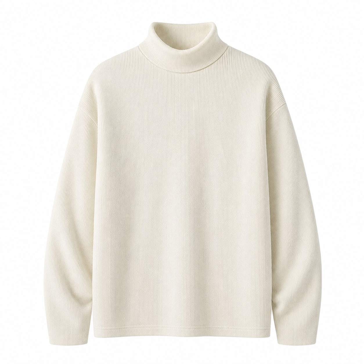 Men's Stand-Collar Long-Sleeve T-Shirt - White - Product Image 6