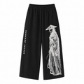 Men's Printed Cotton-Linen Cropped Pants - Black - Product Image 3