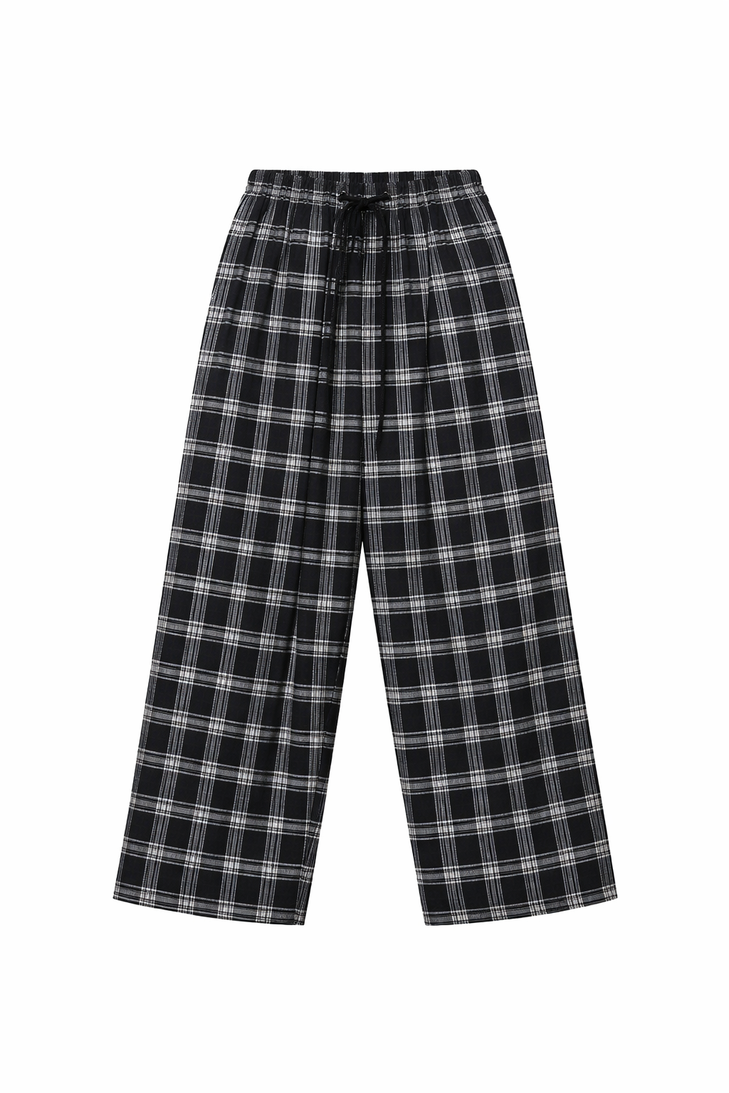 Retro Plaid Wide-Leg Trousers — 1 — Mockup
