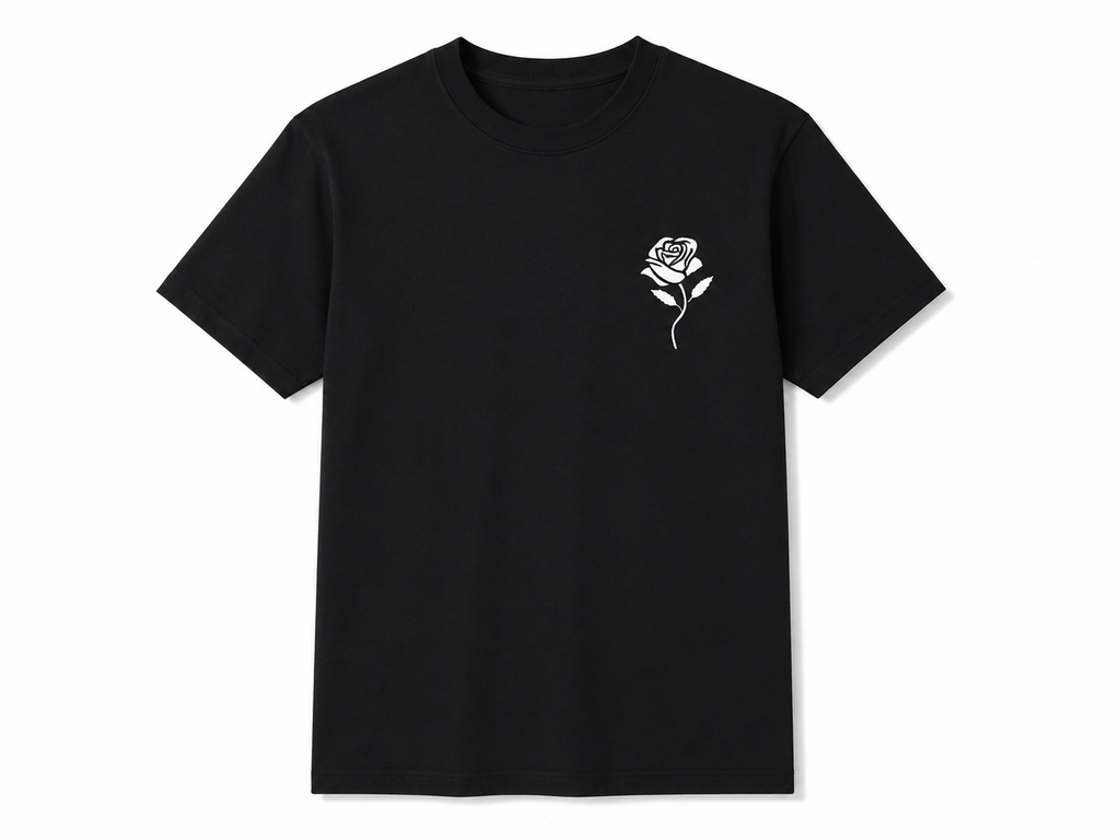 Men's Rose Thermal Graphic T-Shirt - Black - Product Image 7