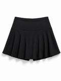 High-Waist Pleated Tennis Skirt - Black - Product Image 5