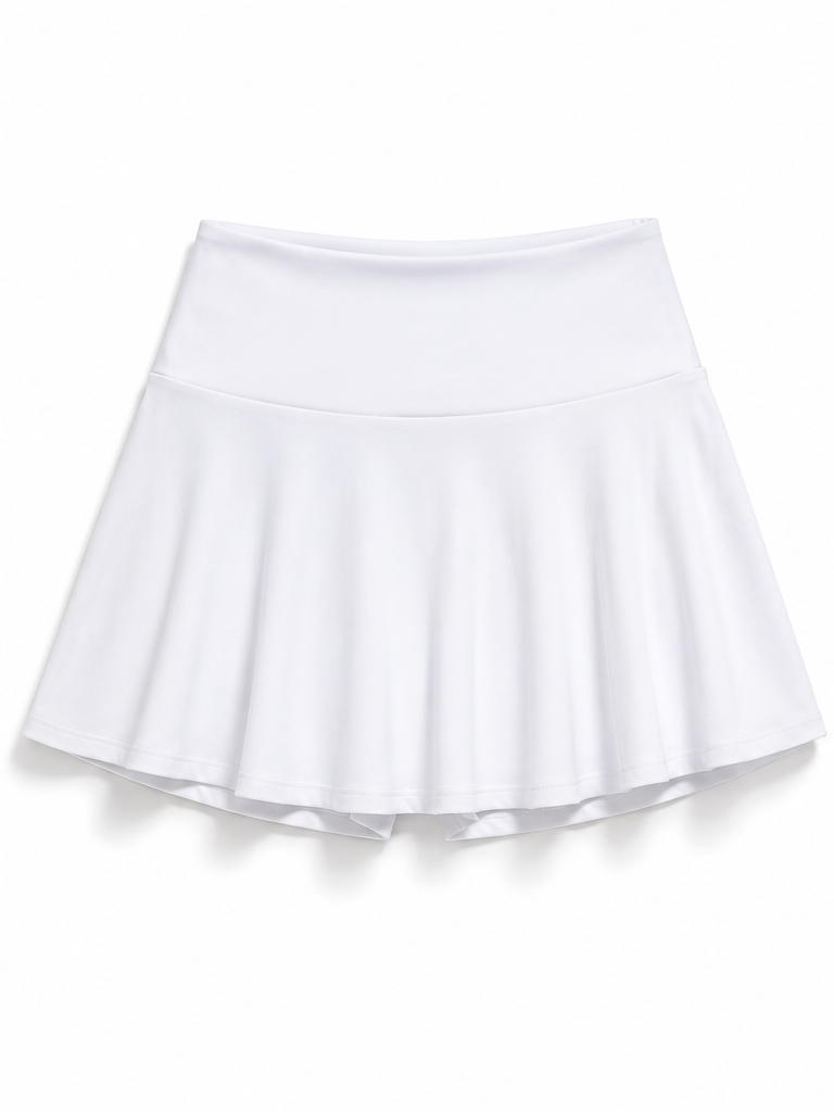 High-Waist Pleated Tennis Skirt - White - Product Image 10