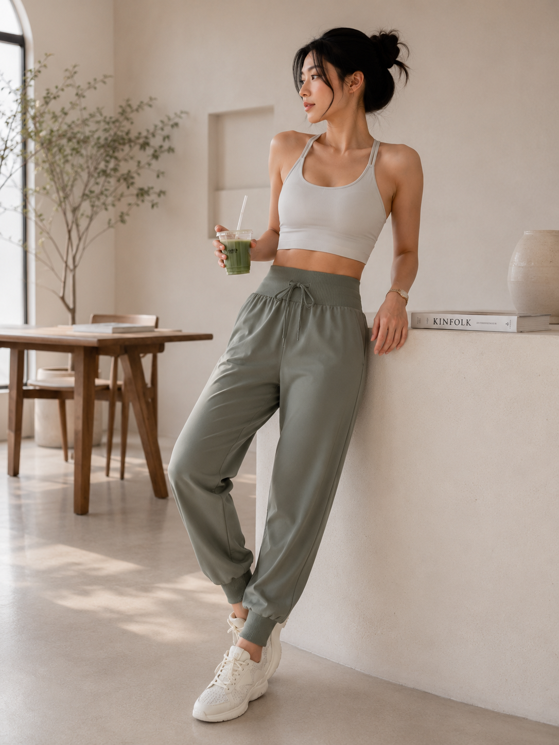 Women's Harem Yoga Pants with Pockets - Black - Product Image 1