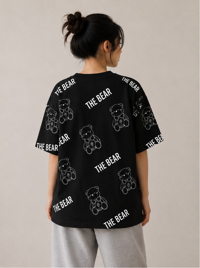 Men's Teddy Graphic Streetwear T-Shirt - Black - Product Image 4