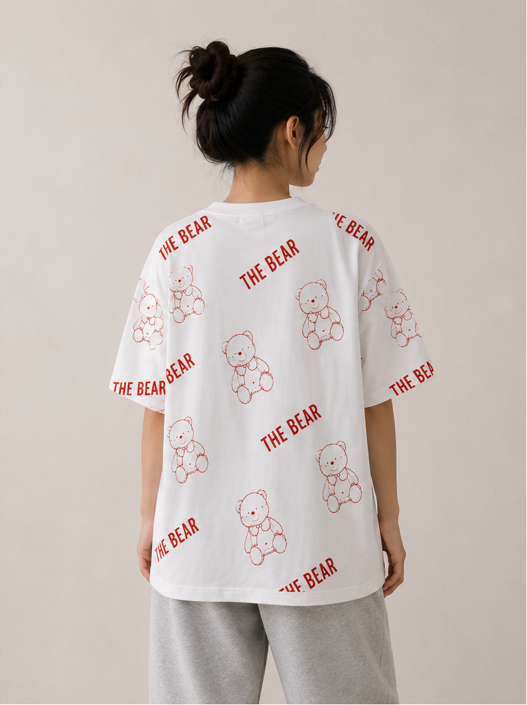 Men's Teddy Graphic Streetwear T-Shirt - White - Product Image 2