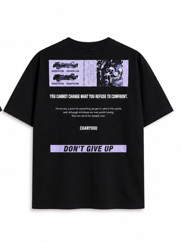Urban Statement Streetwear Tee Black white background back