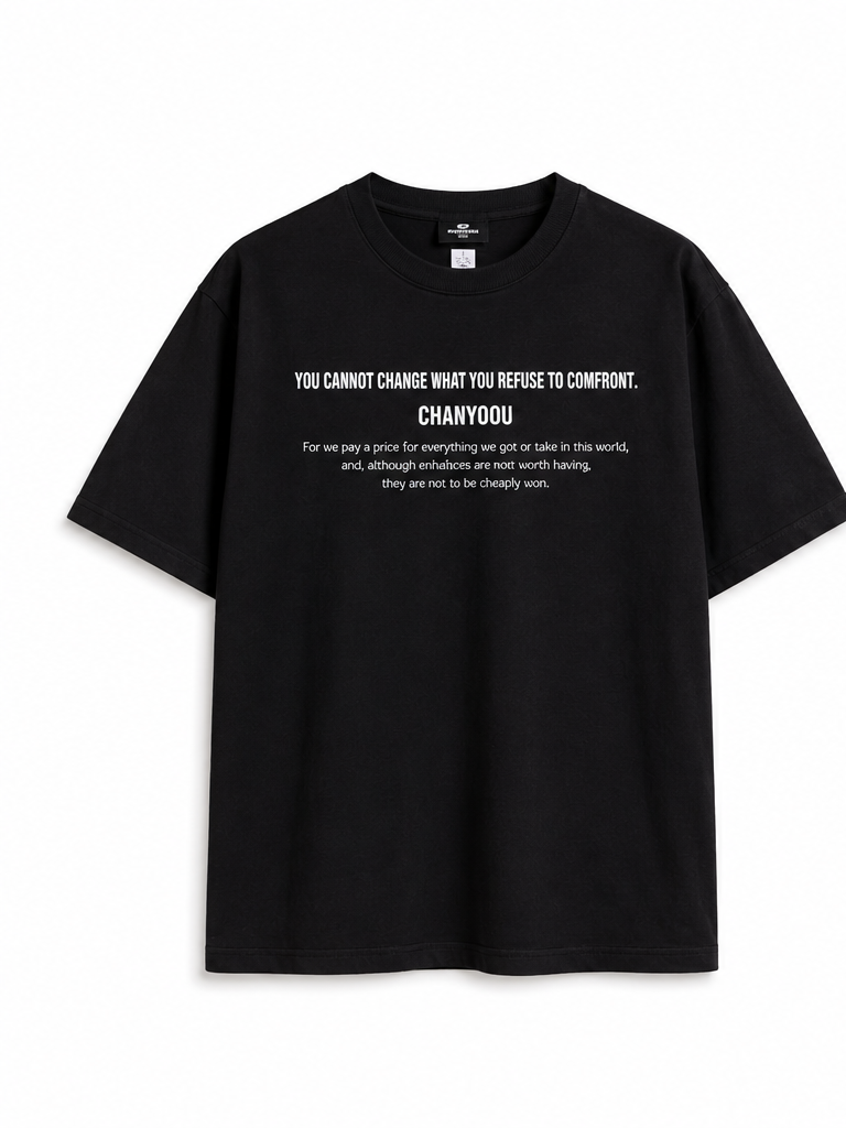 Urban Statement Streetwear Tee Black white background front