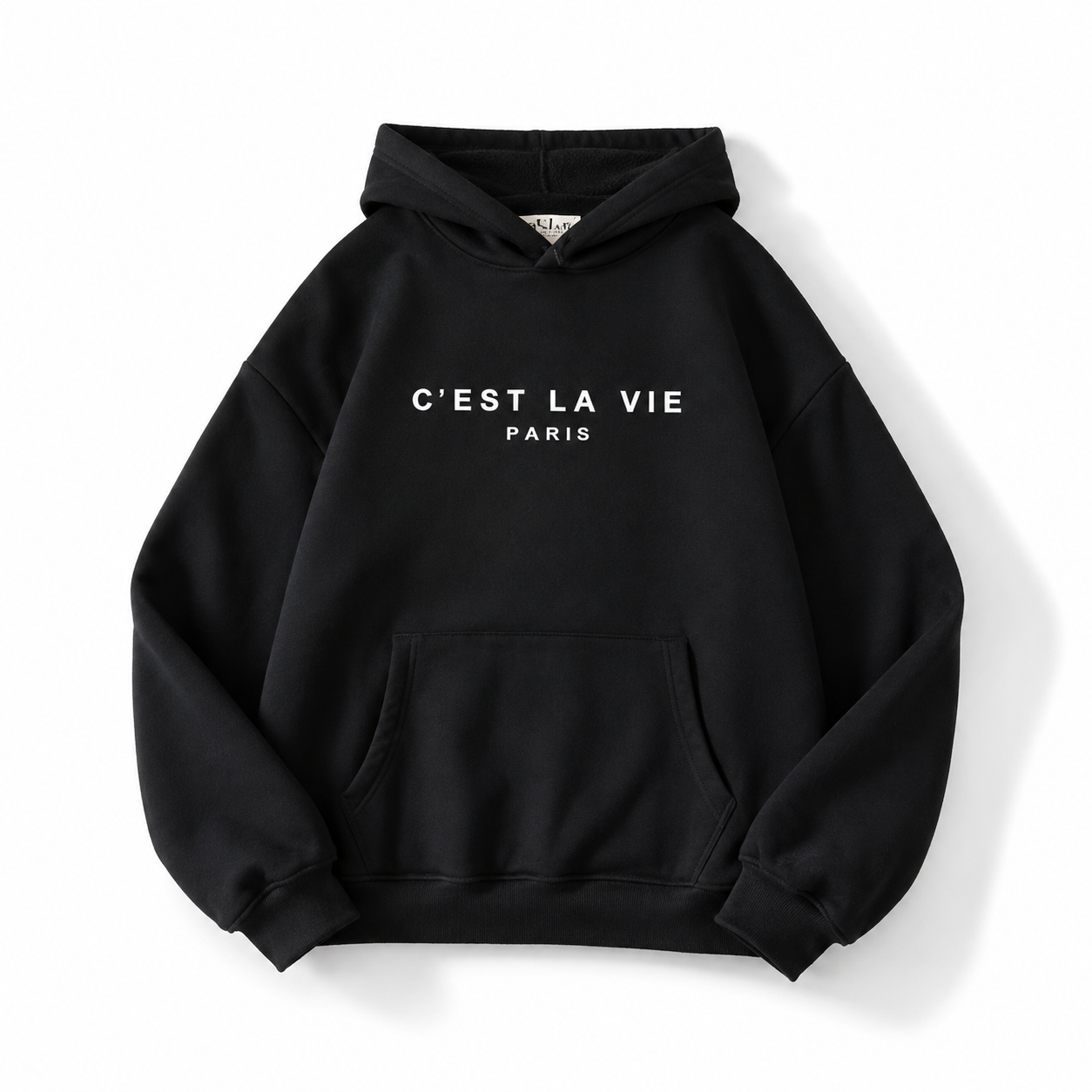 Women's Letter Print Streetwear Hoodie - Black - Product Image 9
