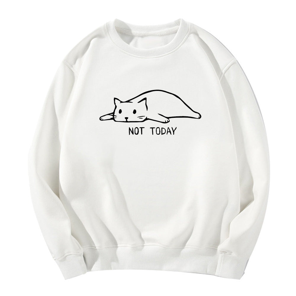 Lazy Cat Graphic Sweatshirt - Grey - Product Image 6