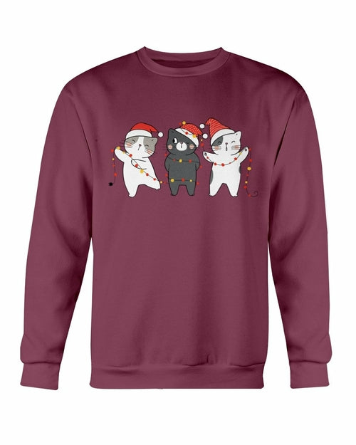 Cute Cats Christmas Crewneck Sweatshirt - Black - Product Image 6
