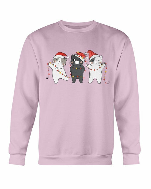 Cute Cats Christmas Crewneck Sweatshirt - Black - Product Image 5