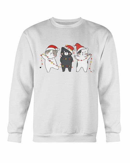 Cute Cats Christmas Crewneck Sweatshirt - Maroon - Product Image 8