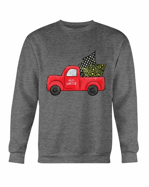 Christmas Truck Crewneck Sweatshirt - Dark Heather - Product Image 4