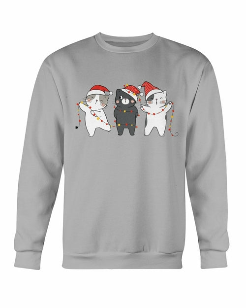 Cute Cats Christmas Crewneck Sweatshirt - Maroon - Product Image 10