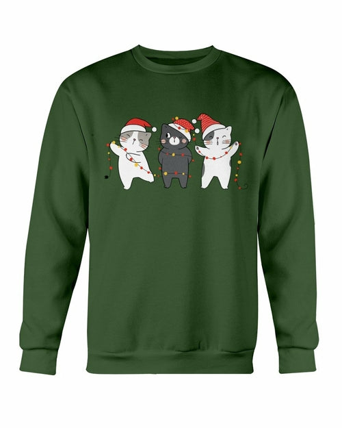 Cute Cats Christmas Crewneck Sweatshirt - Maroon - Product Image 9